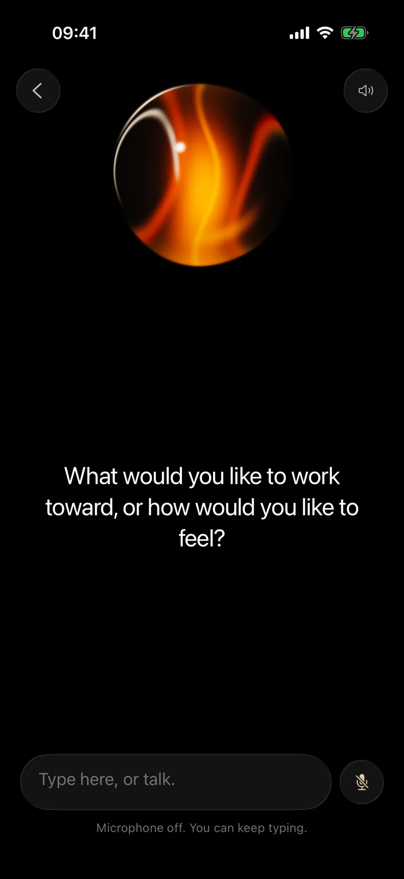 Kokoro asking: What would you like to work toward, or how would you like to feel?